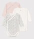 Set van 3 katoenen body's met lange mouwen voor baby's