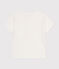 T-shirt met korte mouwen in gevlamde jersey voor baby's wit MARSHMALLOW