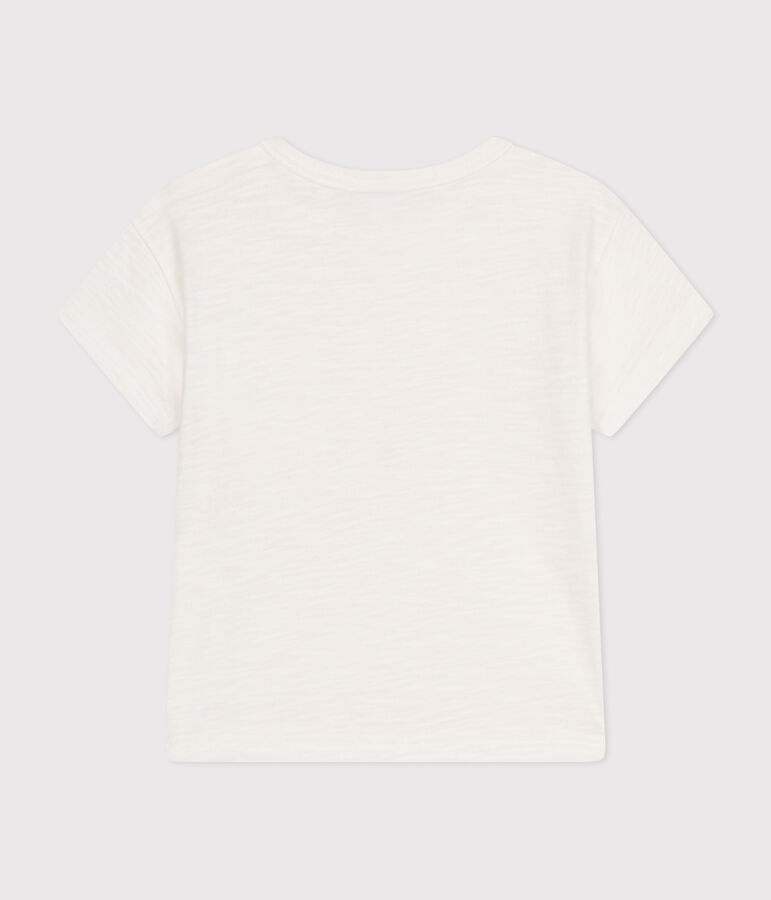 Tee-shirt manches courtes en jersey flamm&eacute; b&eacute;b&eacute; blanc