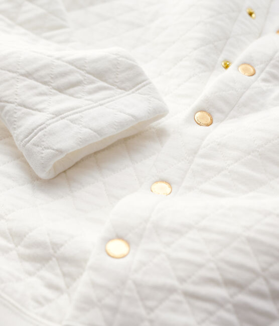 Dames cardigan van gewatteerde tubic. wit MARSHMALLOW