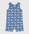 Kort katoenen pakje met walvisprint voor baby's blauw BEACH/ MARSHMALLOW