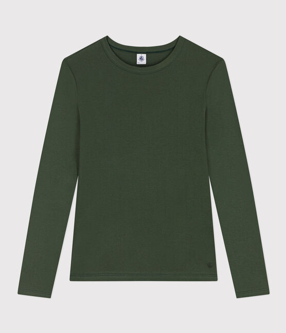 L'ICONIQUE, dames-T-shirt met ronde hals in katoen groen AVORIAZ