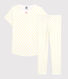 Pyjama à pois jaunes petite fille en coton