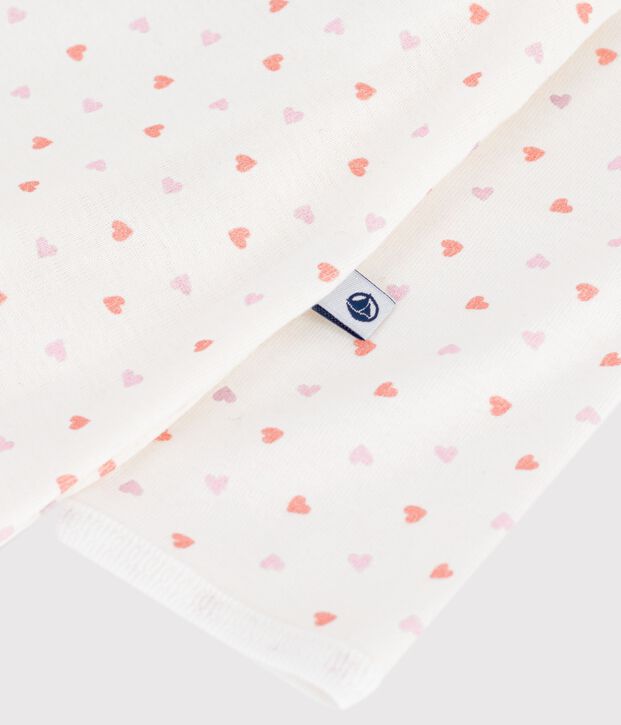 Katoenen bodypyjama zonder voetjes met bloemetjesprint wit/multicouleur