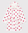 Badjas in badstof met hartjes voor meisjes/jongens wit MARSHMALLOW/rood TERKUIT