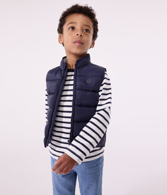 Gewatteerd mouwloos donsjack voor kinderen blauw SMOKING