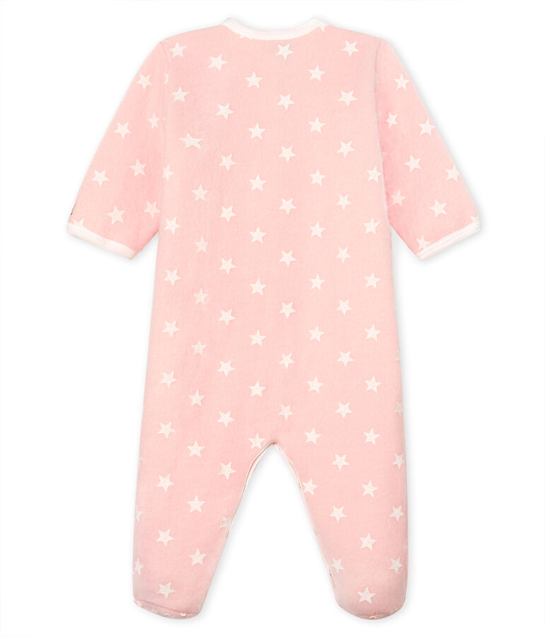 Fleece slaappakje babymeisje roze MINOIS/wit MARSHMALLOW