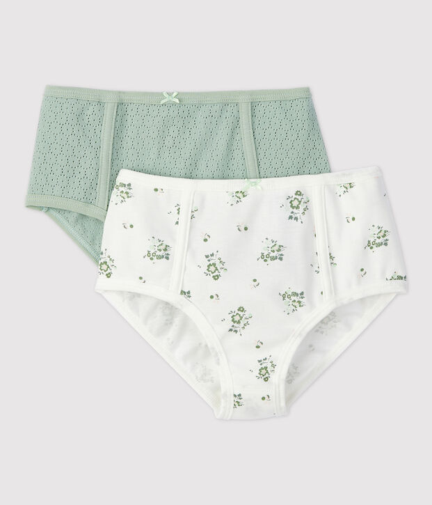 Lot 2 culottes taille haute en coton Femme multicouleur