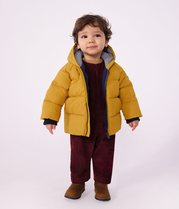 Doudoune b&eacute;b&eacute; en polyester uni jaune