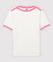 Katoenen T-shirt Dames wit MARSHMALLOW/roze GRETEL