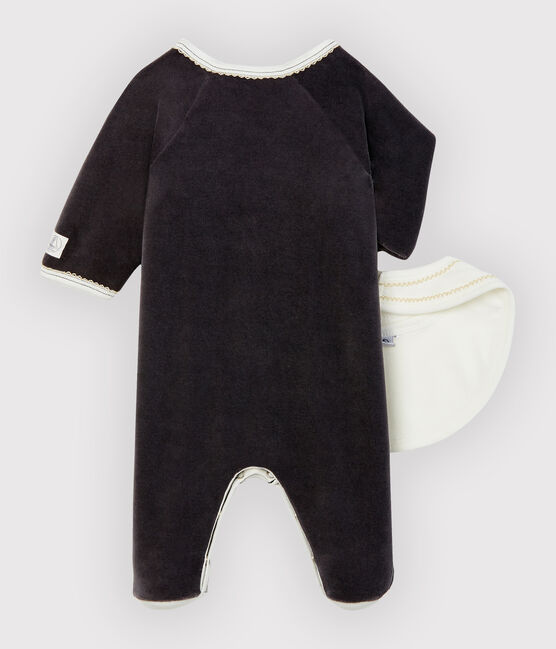 Lot dors bien et bavoir bébé en velours variante 1