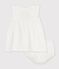 Robe b&eacute;b&eacute; en coton manches courtes unie blanc