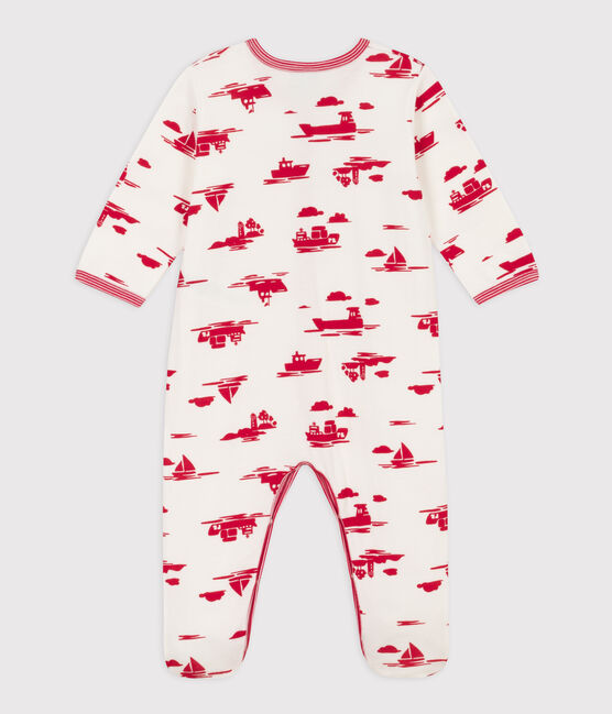 Pyjama in tubic met print wit MARSHMALLOW/rood PEPS