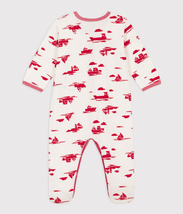 Pyjama in tubic met print wit/rood