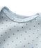 Combinaison courte bébé garçon en laine et coton bleu FRAICHEUR/gris TEMPETE