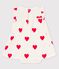 Robe body imprim&eacute;e coeur en coton bio b&eacute;b&eacute; blanc/rouge