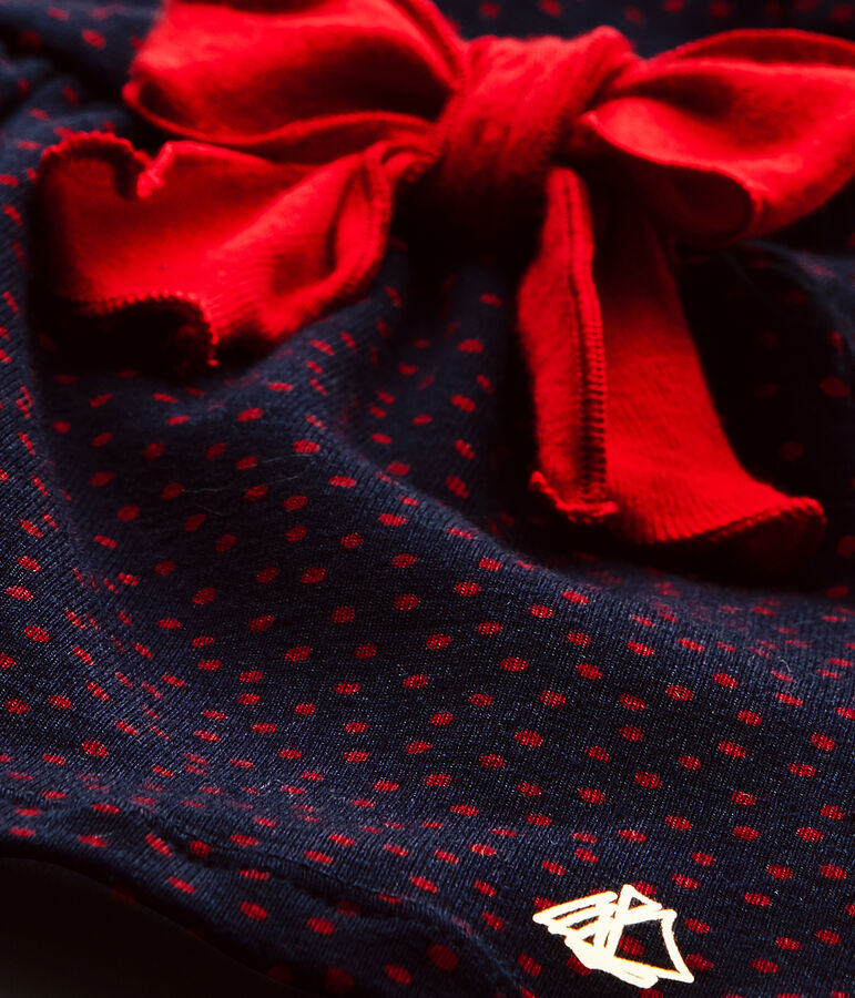 Jurk met dessin voor babymeisjes blauw SMOKING/rood TERKUIT