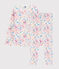 Pyjama imprimé jungle petite fille en coton blanc MARSHMALLOW/blanc MULTICO
