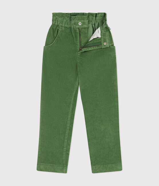 Fluwelen broek voor meisjes groen PALMERAIE