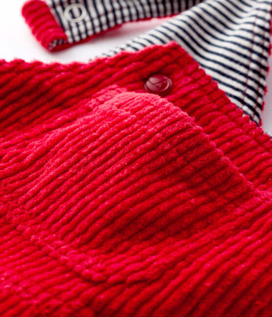Lange salopette babyjongen rood TERKUIT