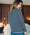 gestreept marinetruitje in zware jersey voor dames blauw SMOKING/beige COQUILLE