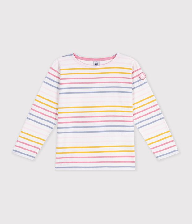 Katoenen marinetruitje voor kinderen wit/multicouleur