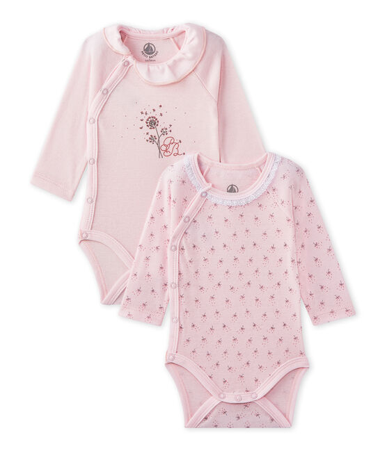 Lot de 2 bodies naissance manches longues bébé fille blanc LOT
