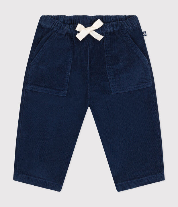 Pantalon en velours b&eacute;b&eacute; bleu fonc&eacute;