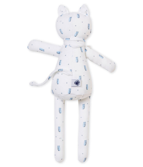 Katknuffel in jersey met een dessin wit MARSHMALLOW/wit MULTICO