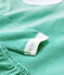 Jongens/meisjes pyjama met groene milleraies-strepen van biologisch katoen groen PIVERT/wit MARSHMALLOW