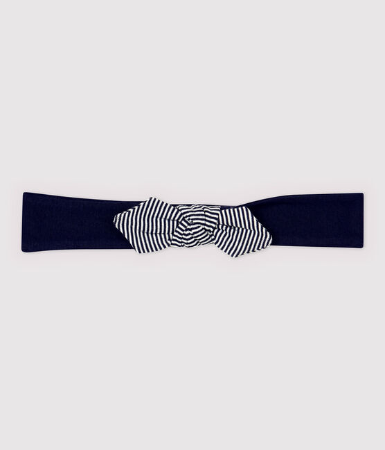 Katoenen haarband voor meisje blauw SMOKING