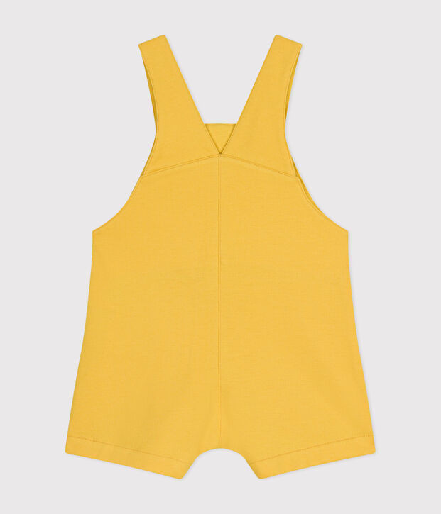 Korte babysalopette van lichte fleece geel