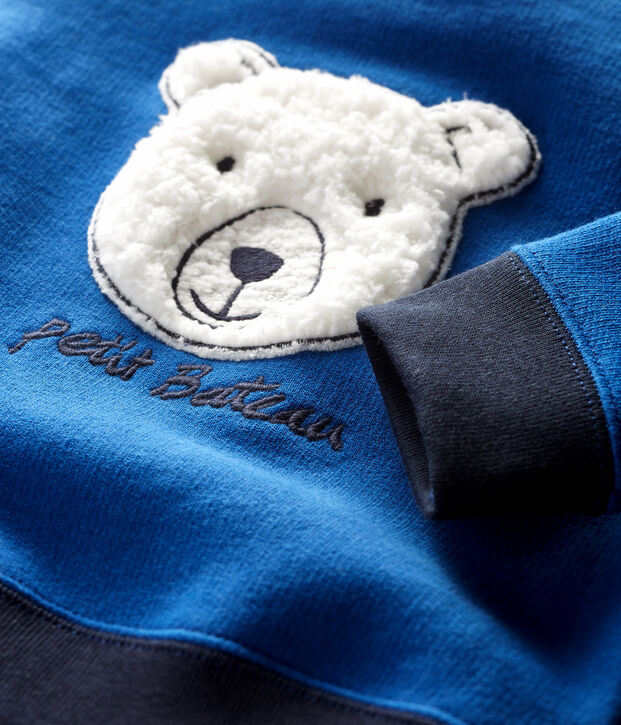 Sweatshirt van molton babyjongen blauw