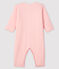 Dors-bien sans pieds bébé fille en côte ouatinée rose MINOIS/blanc MARSHMALLOW