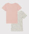 Lot de 2 tee shirts manches courtes fleurs en coton petite fille variante 1