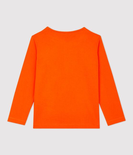 Katoenen jongens t-shirt met lange mouwen oranje CAROTTE