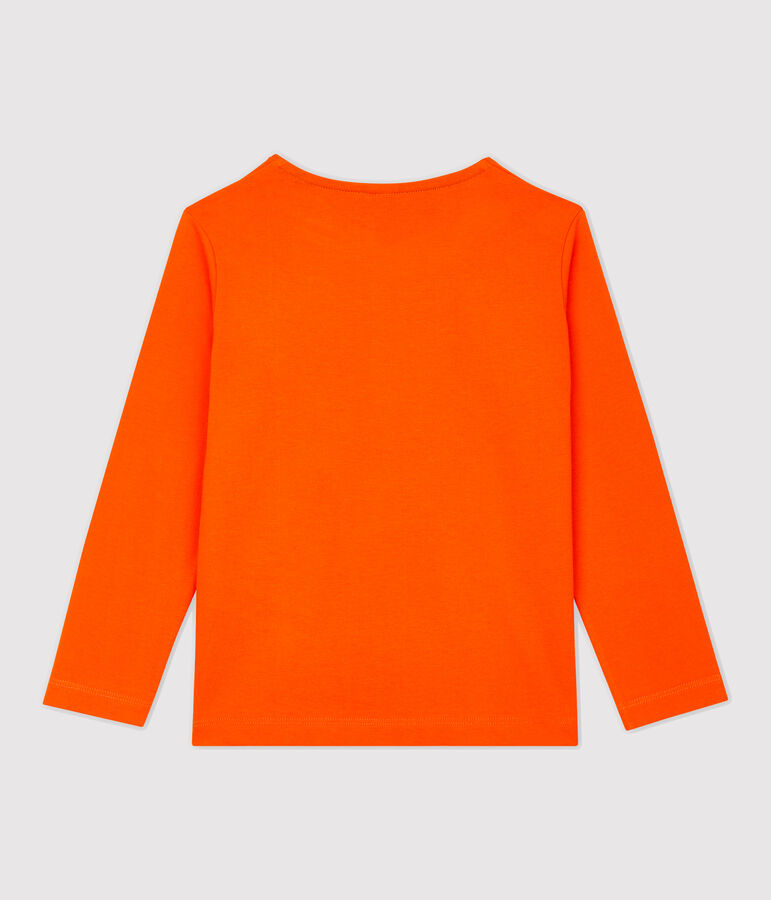 Katoenen jongens t-shirt met lange mouwen oranje