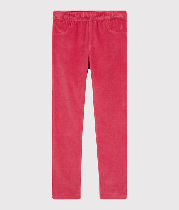 Pantalon velours enfant fille rose