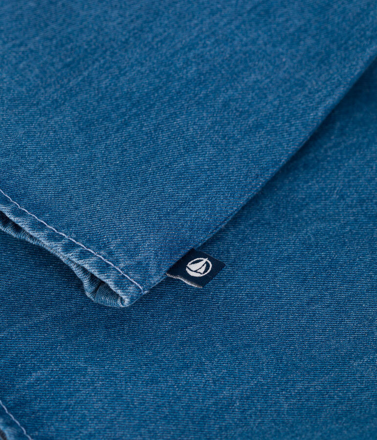 Blouse b&eacute;b&eacute; en jean manches courtes bleu
