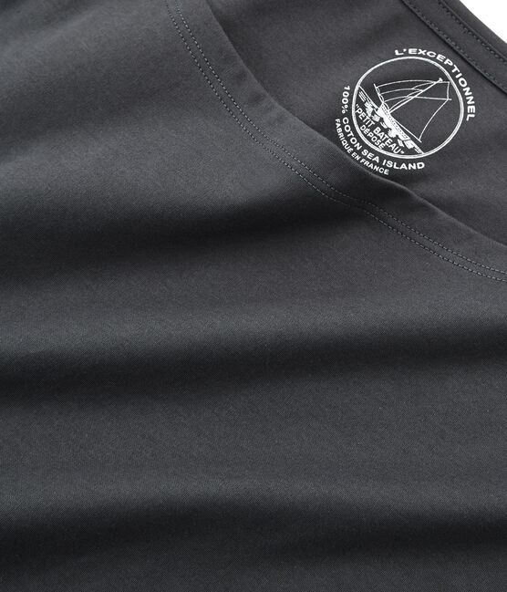 Dames-t-shirt met korte mouwen uit sea island katoen grijs MAKI