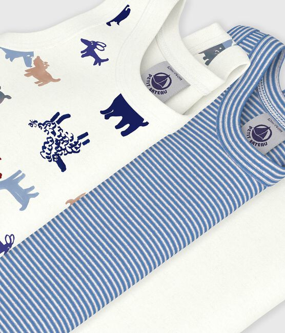 Set van katoenen body's zonder mouwen met hondjesprint variante 1