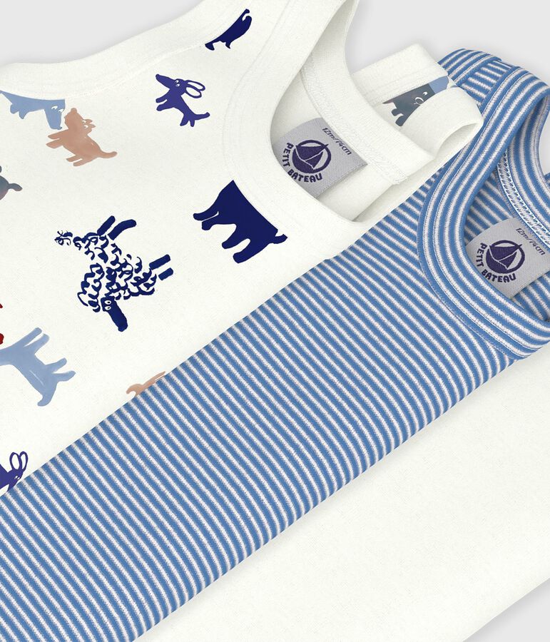 Set van katoenen body's zonder mouwen met hondjesprint multicouleur