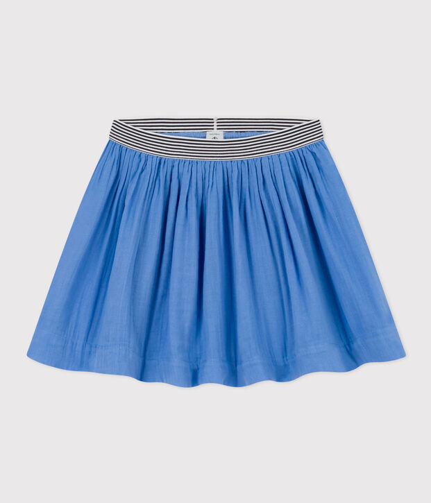 Meisjesrok in zacht katoen blauw