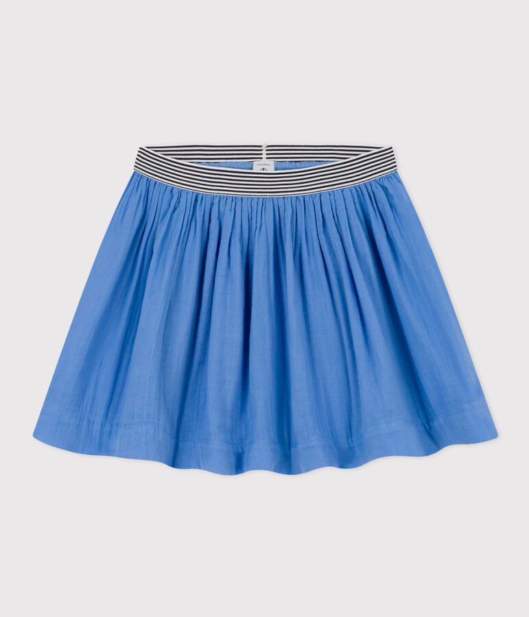 Jupe en gaze de coton enfant fille bleu