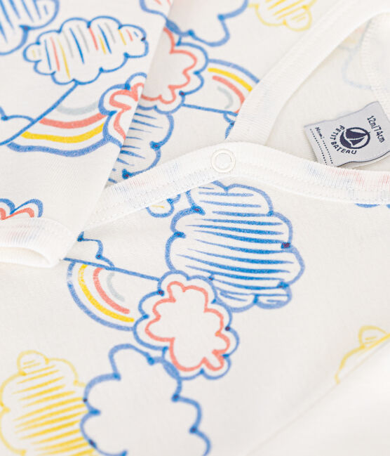 Katoenen pyjama met regenboogprint voor baby's wit MARSHMALLOW/wit MULTICO