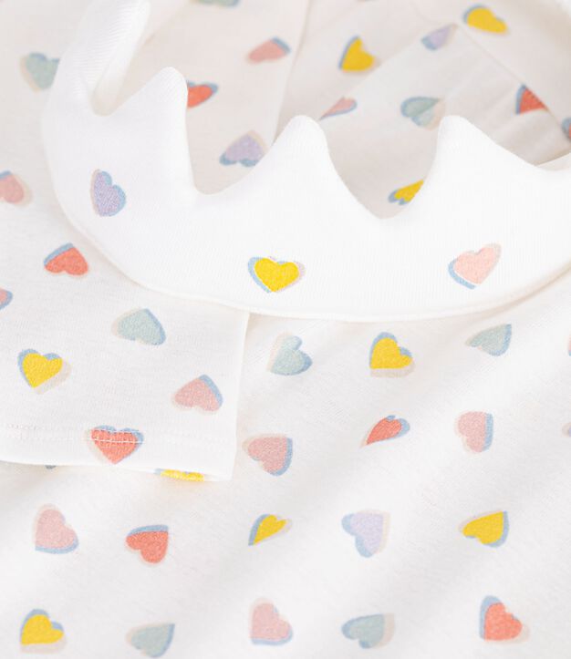 Katoenen kindernachthemd in prinsessenthema met diadeem wit/multicouleur