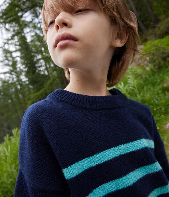 Pull rayé en laine et coton enfant fille / garçon SMOKING/ AZUL