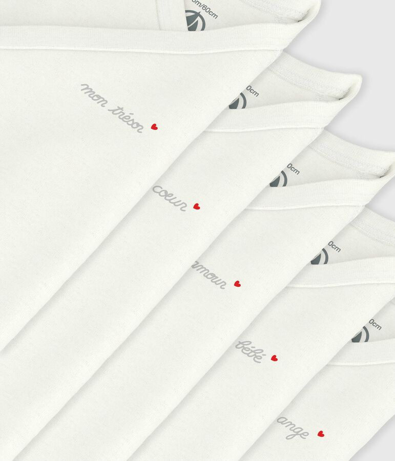 Lot de bodies crois&eacute;s manches courtes en coton unis b&eacute;b&eacute; variante 1