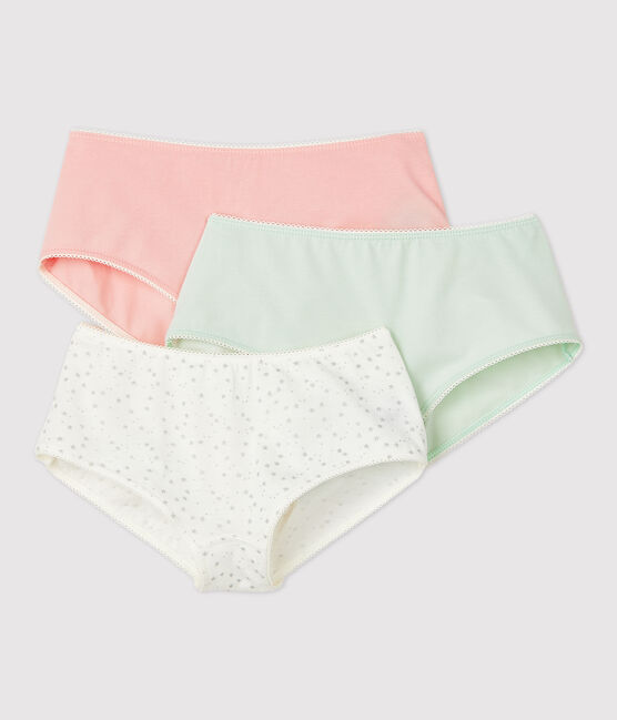 Lot de 3 shorties imprimé paillettes fille en coton biologique et élasthanne variante 1
