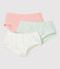 Lot de 3 shorties imprimé paillettes fille en coton biologique et élasthanne